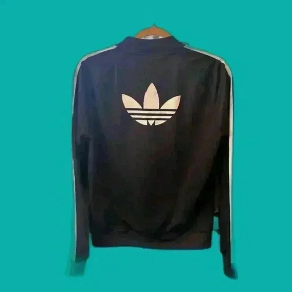 Adidas Originals Superstar Track Jacket Back Trefoil Logo Black Women's Size Med - Picture 2 of 9